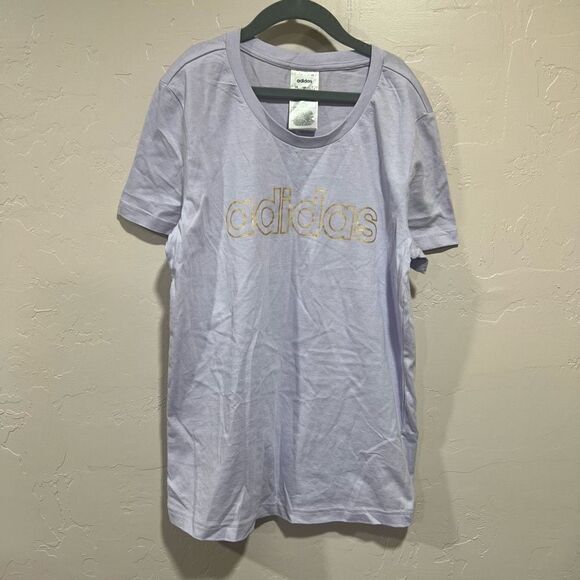 Adidas Women’s Purple and Gold Tee - Picture 1 of 5